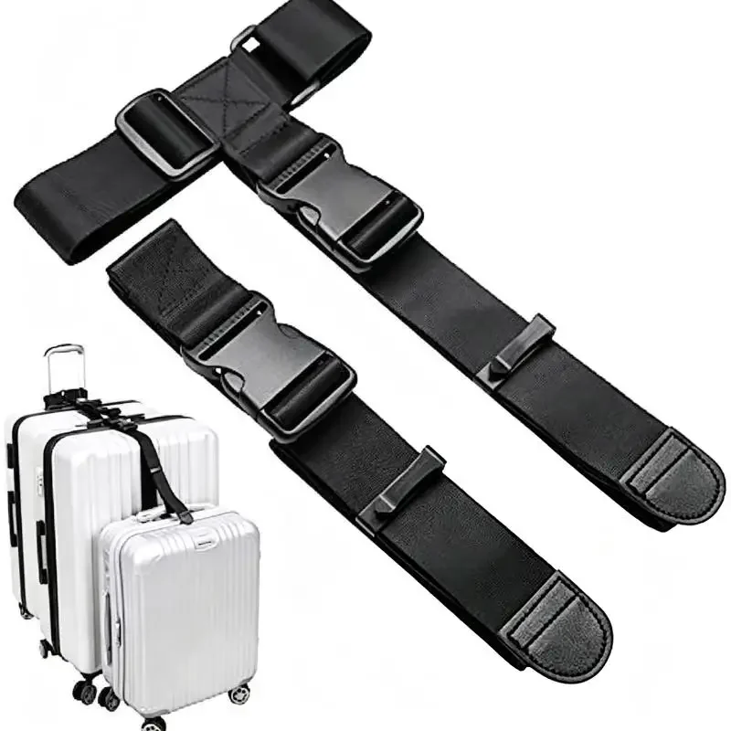 Travel Telescopic Luggage Strap Elastic Adjustable Wear Resistant Suitcase Belt Set for Outdoor Trip Baggage Protection