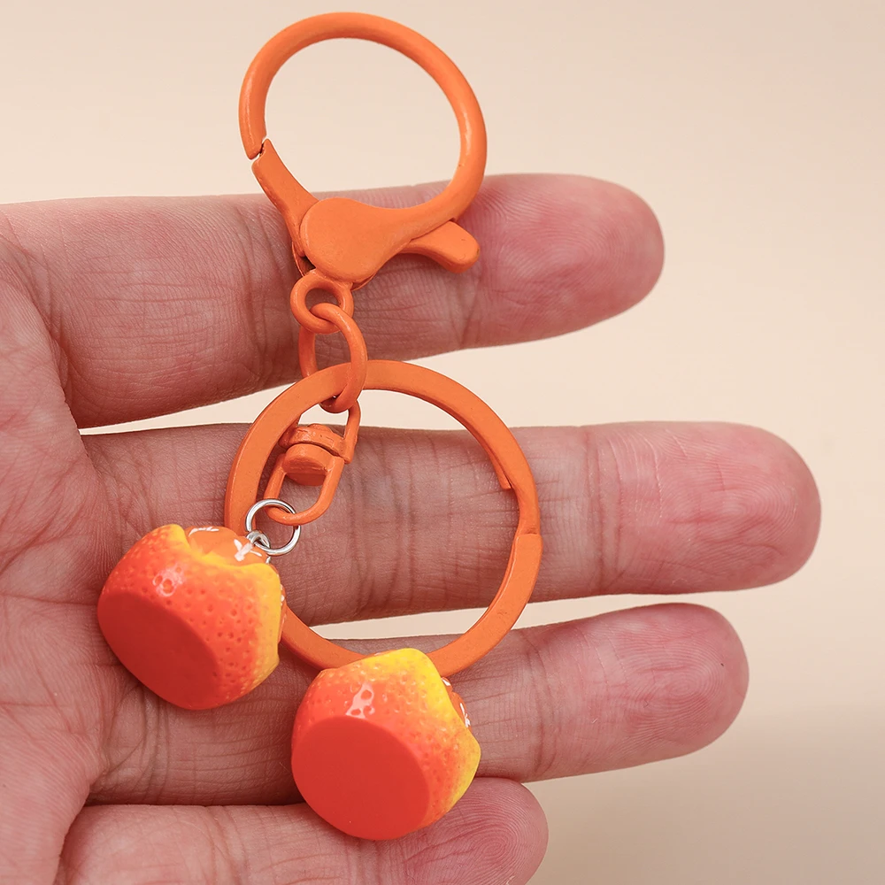 Niedlicher Mandarinen-Bananen-Schlüsselanhänger für Autoschlüssel, Souvenir, Geschenke, Damen, Herren, Handtasche, hängende Schlüsselanhänger, Zubehör, DIY-Schmuckzubehör – Detail 3