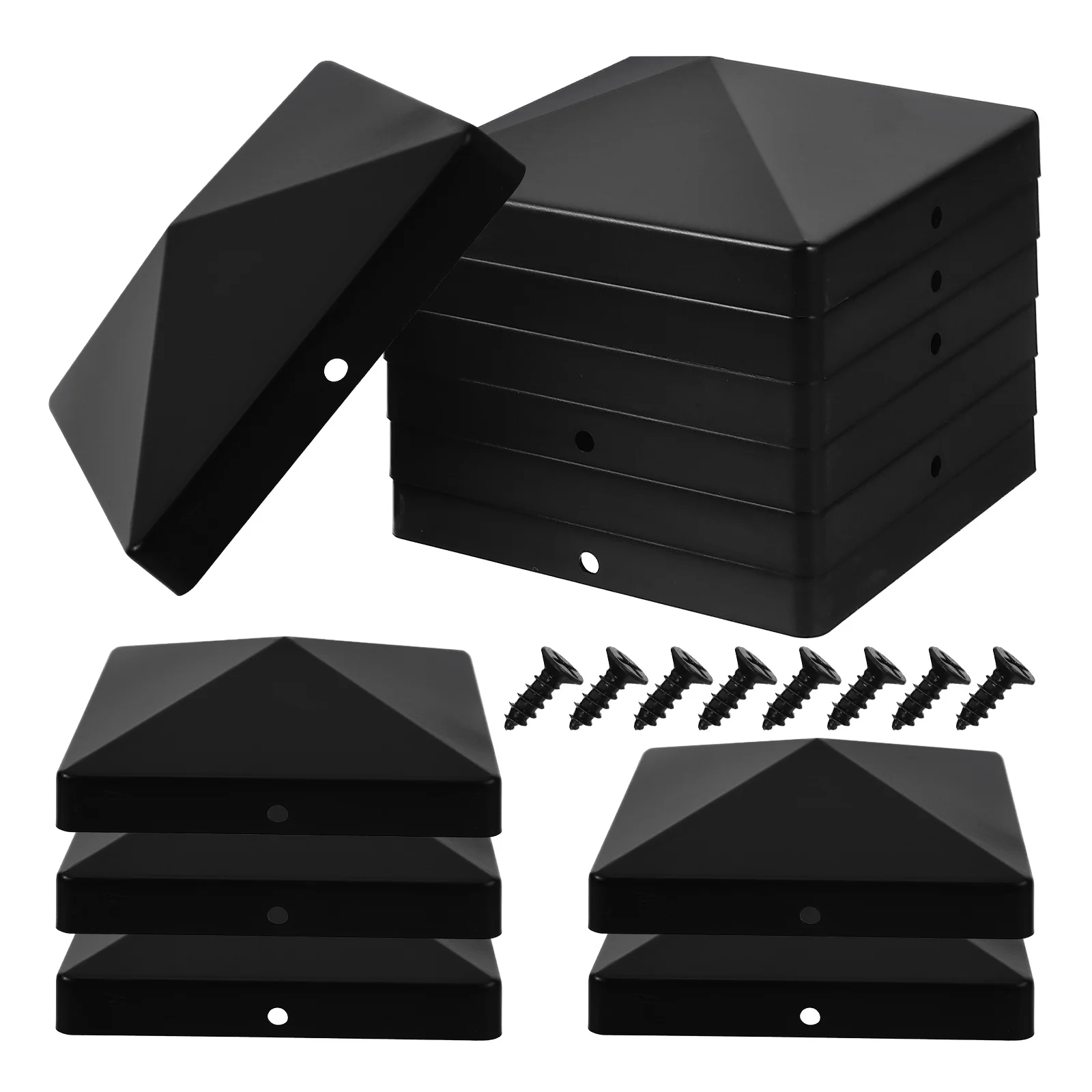 

12 Pcs Fence Post Caps Plastic Column Cover 4 Inch Deck Guardrail Parts Outdoor Durable Smooth Edge Protective Hat