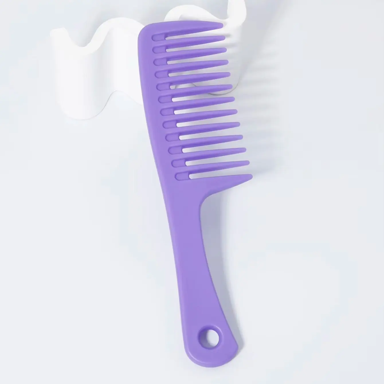 Wide tooth straight hair handle comb, large tooth design anti tangling straight hair comb, Special for Real Hair Wigs