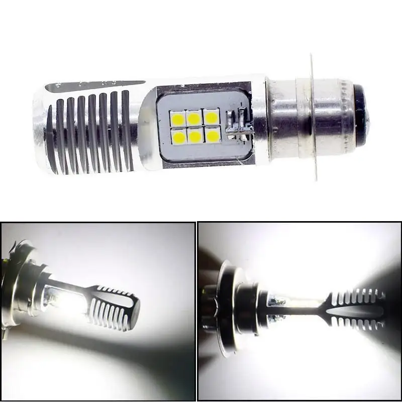 دراجة نارية H4 BA20D P15D المصباح 3030 24MSD LED مصابيح كهربائية ثنائي اللون أبيض أصفر التوصيل والتشغيل للدراجة ATV