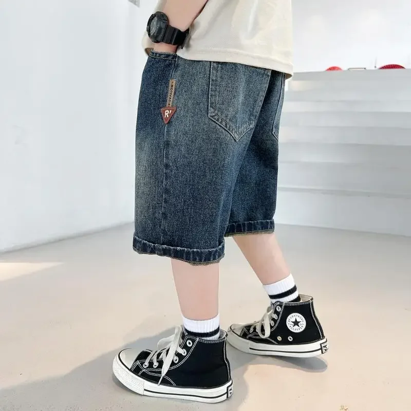 

Children's Denim Shorts Summer Style New Boys' Casual Mid Length Pants Jeans 3-12Y