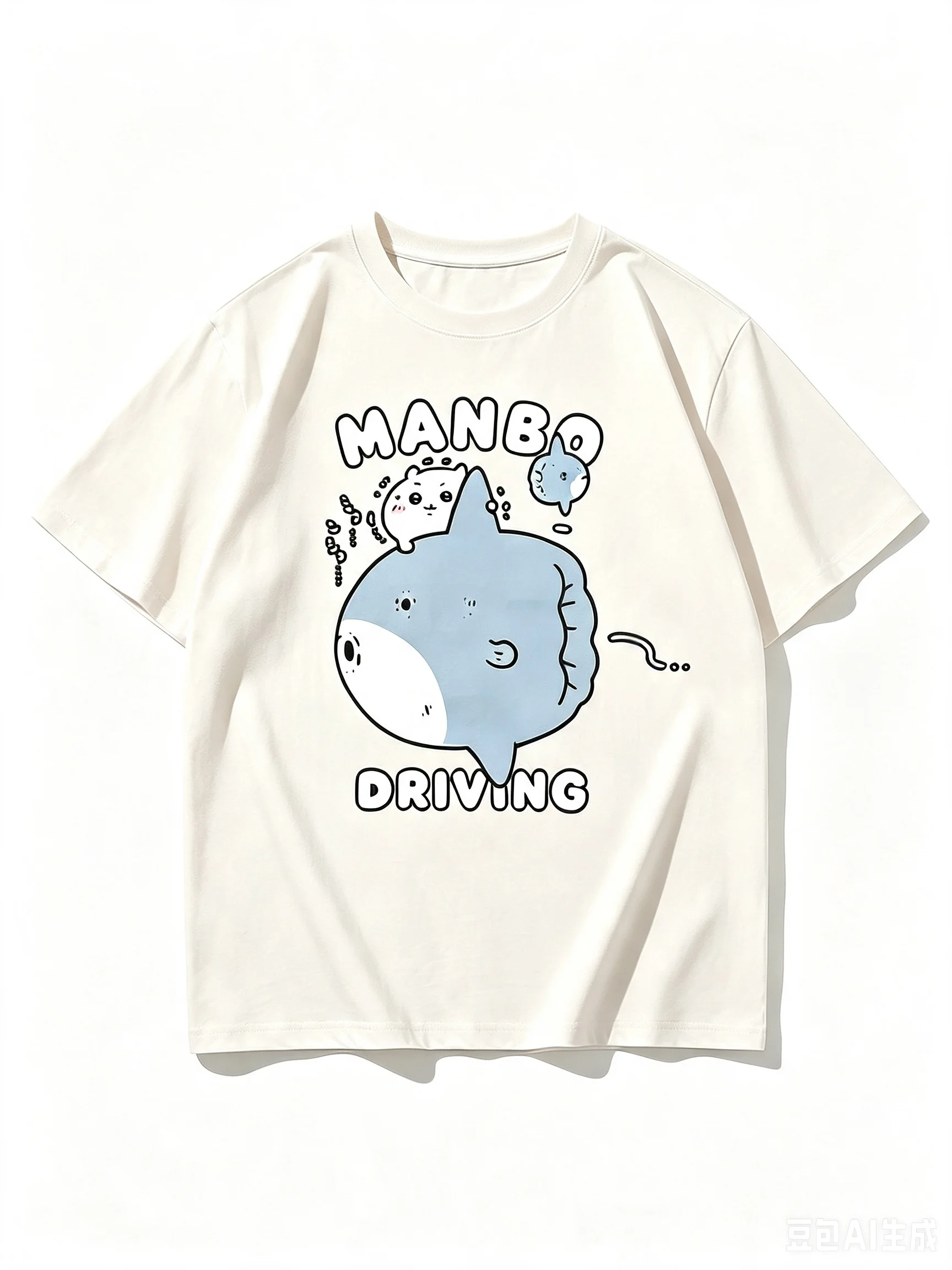 Couple Style Chiikawa Hachiware Camera Oversize Heavyweight T-shirt Unisex Cotton Summer Loose Casual Short Sleeve Top