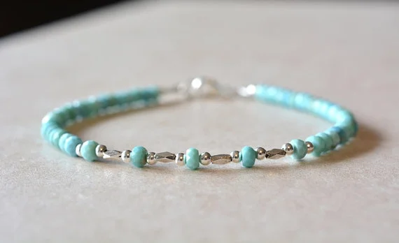 النوم الجمال الفيروز ، ديسمبر جوهرة سوار ، سوار من الأحجار الكريمة للنساء ، هيل القبيلة الفضة ، حساسة