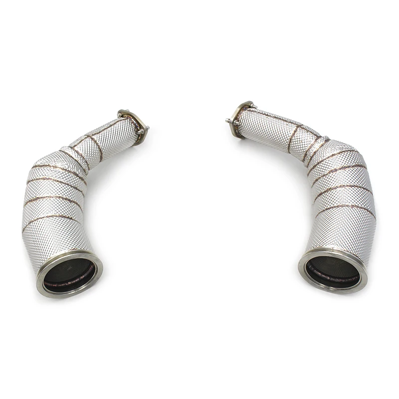 

Auto High Flow Downpipe for RS6/RS7 C8 4.0T 2021-2023 Heat Shield Catalyst Header Stainless Steel 100/200/300cell Downpipe