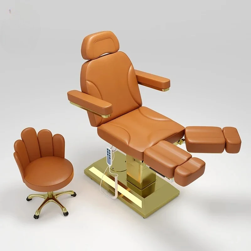 

Orange Gold Base Electric Single Massage Bed For Dental Surgery And Examination Set