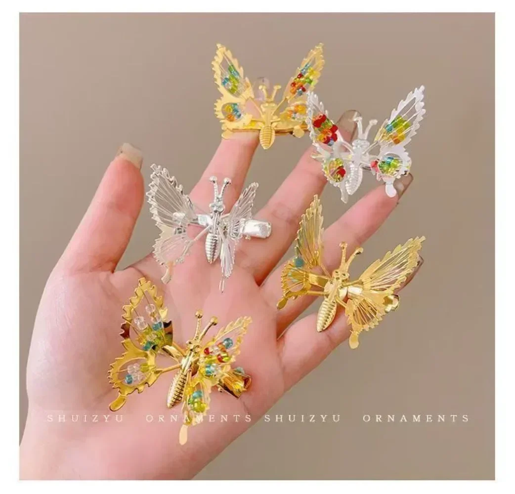 4pcs set Inciting Wings Butterfly Hair Accessories Metal Sparkling Hair Clips Decoration Hair Accessories for Children