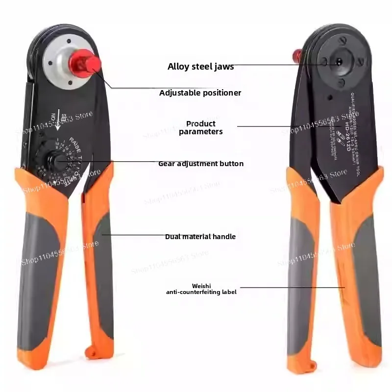 IWISS HD-2612D Adjustable Pin Crimping Tool, For Deutsch Solid Contacts AWG 26-12, Compatible with DT/DTP/DTM Series