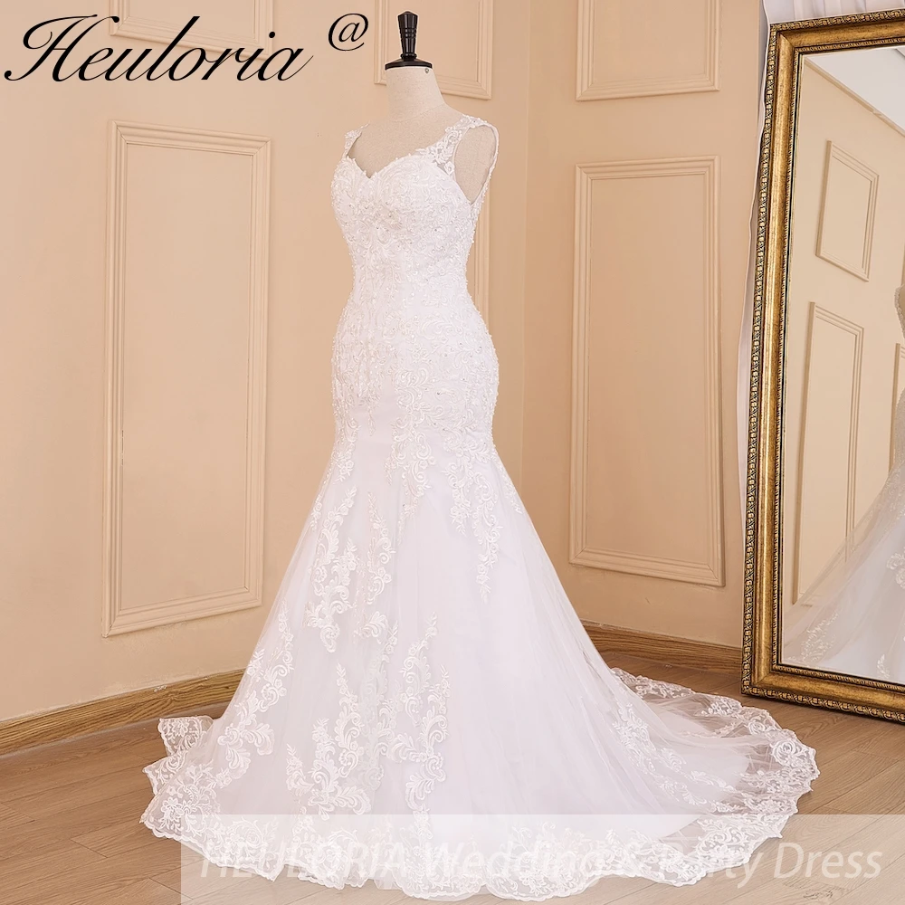 Heiloria-vestido de novia de sirena vintage, traje de novia con cuentas de encaje, personalizado