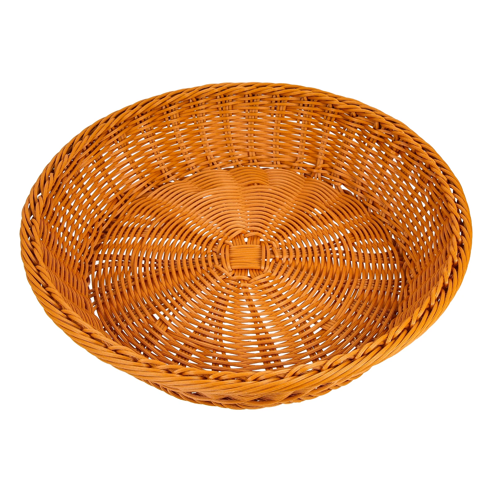 

Bread Basket Large Capacity Storage Container Woven Tray Imitation Rattan Plastic PP Material Fade Resistant Kitchen Bar