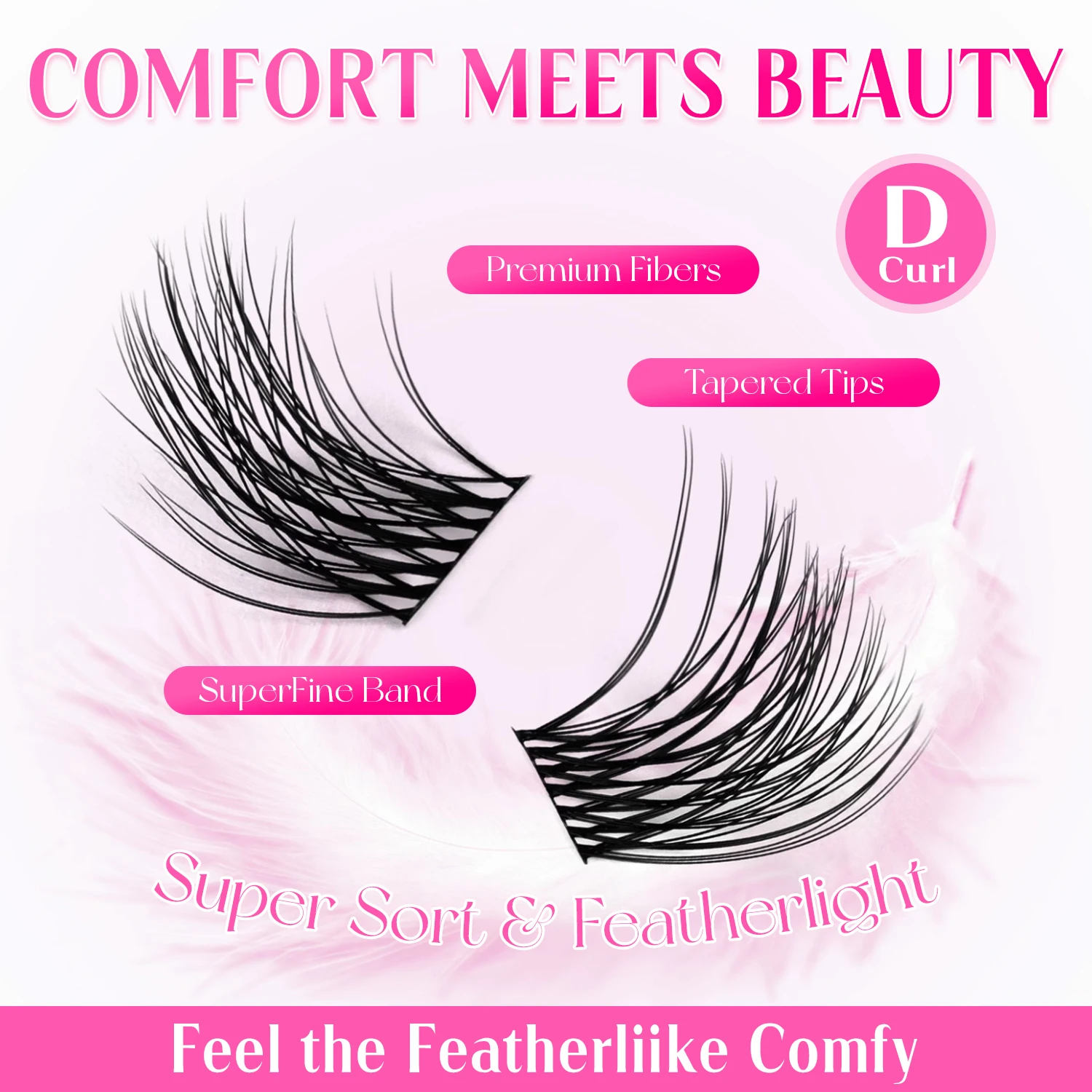 QUEENICE 13 Rows Natural Individual Eyelashes Eyelashes DIY Wispy Cluster Eyelash Extensions Individual Eyelashes