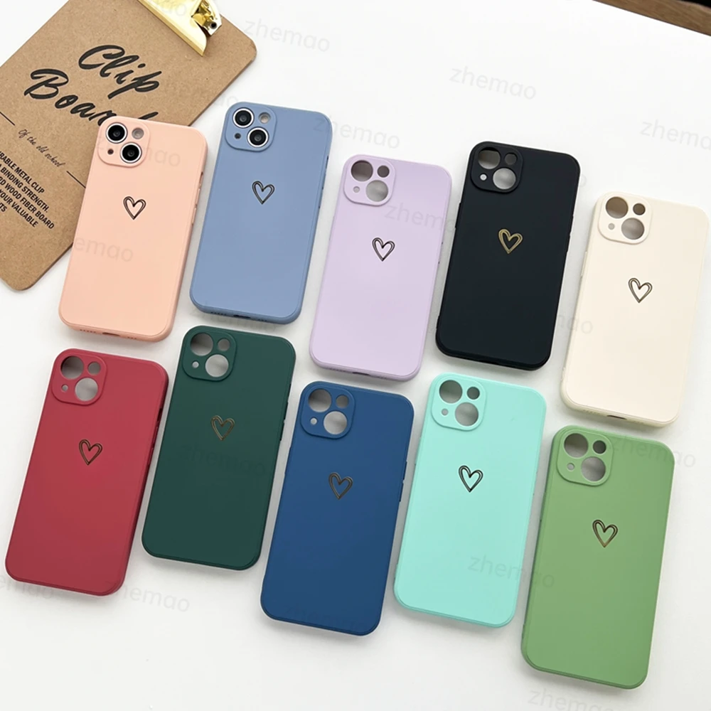 Luxus Flüssigsilikon Liebe Herz Handyhülle für Samsung Galaxy A73 A21S A72 A71 A31 A51 A33 A41 A50 A70 A13 Soft Cover – Detail 1