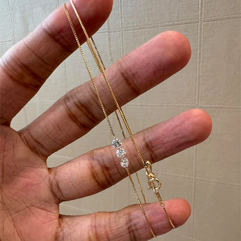 ENSHIR الزركون الربط الذهب والفضة قلادة ملونة للنساء بسيطة سلسلة الترقوة مجوهرات حساسة الهدايا اليومية الزفاف بالجملة #2