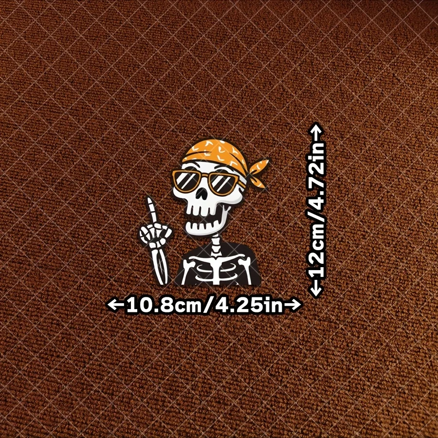 Cool Skeleton Cartoon Sticker Set, Waterproof Vinyl Decals for Car Window, Bumper and Motorcycle Helmet Decoration