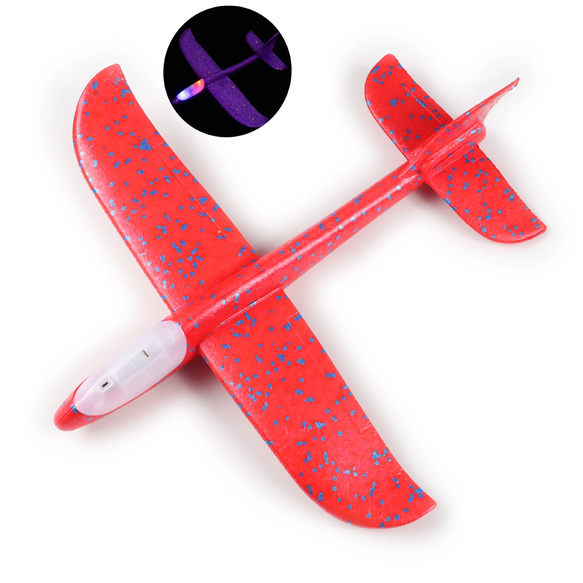 Children Light-emitting Hand-thrown Large Aircraft Fun Outdoor Sports Hand-thrown Foam Drop-proof Aircraft Kids Interactive Toy
