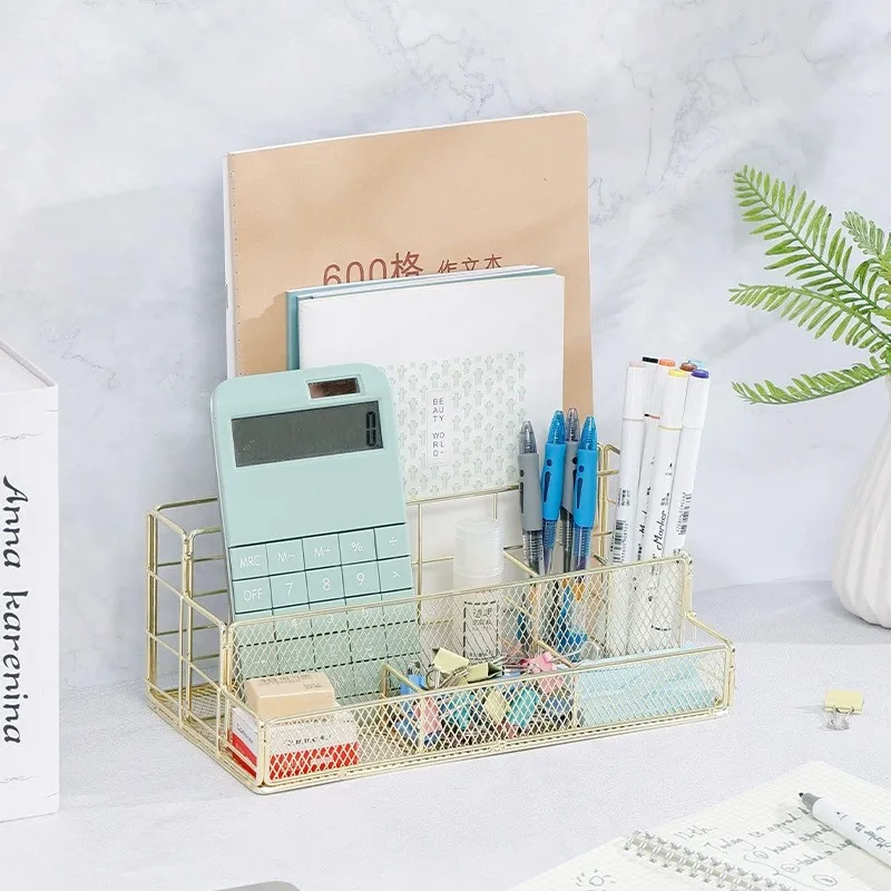 

Nordic Metal Desk Organizer - Stylish Multifunctional Rack for Office, , Files, Stationery, Cosmetics, Craft Supplies, Pen Hold