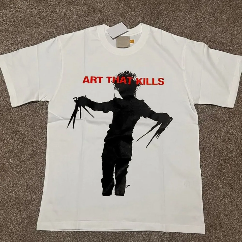 Edward Scissorhands Art That Kills 100% Cotton T-Shirt Men Y2K  Summer Short Sleeve Vintage Oversize Tshirt Streetwear Women Top