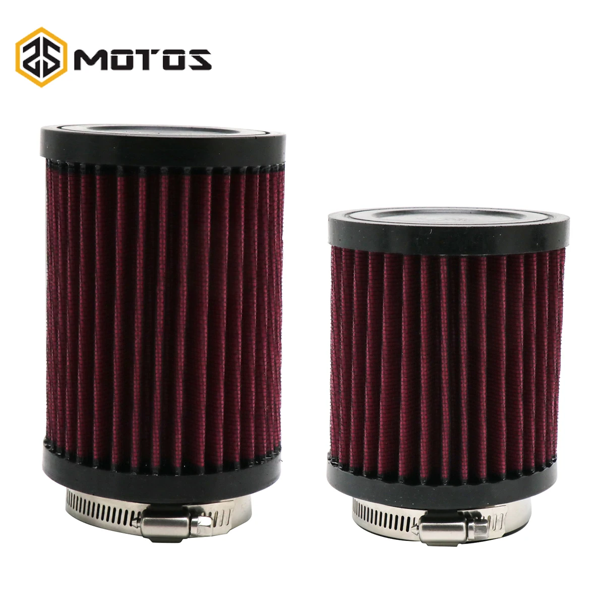 ZS MOTOS RU-0800 RU-0810 Round Clamp-On Air Cleaner For HSR42/45/48 PWM PWK38 TX38 TMX TM38 VM38 Carbs Universal Carb Air Filter