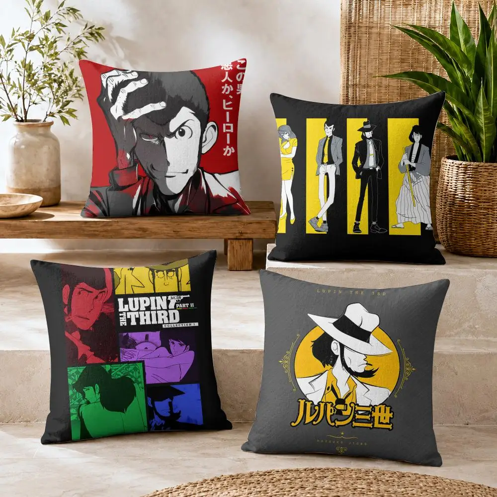 A-Arsene Lupin The Third Cushion Cover Natural Linen Organic Fabric Double-Sided Printing Breathable For Decor