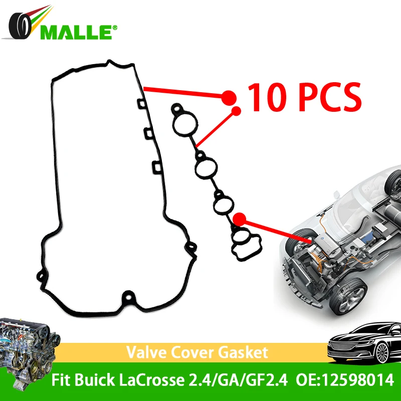 

10Pcs Wholesale Valve Cover Gasket 12598014 For Chevrolet Buick Regal LaCrosse 2.4 Malibu Vauxhall Opel Antara Engine Parts Set