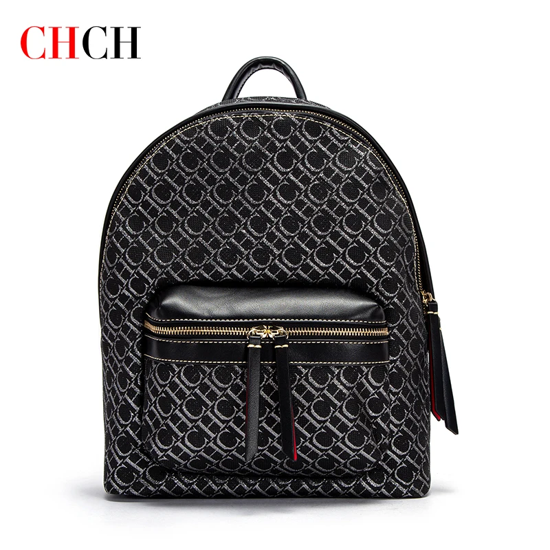 Men's and Women's Jacquard Silk Screen Backpack HC Luxury Brand 2024 Spring Commuter Campus Backpack