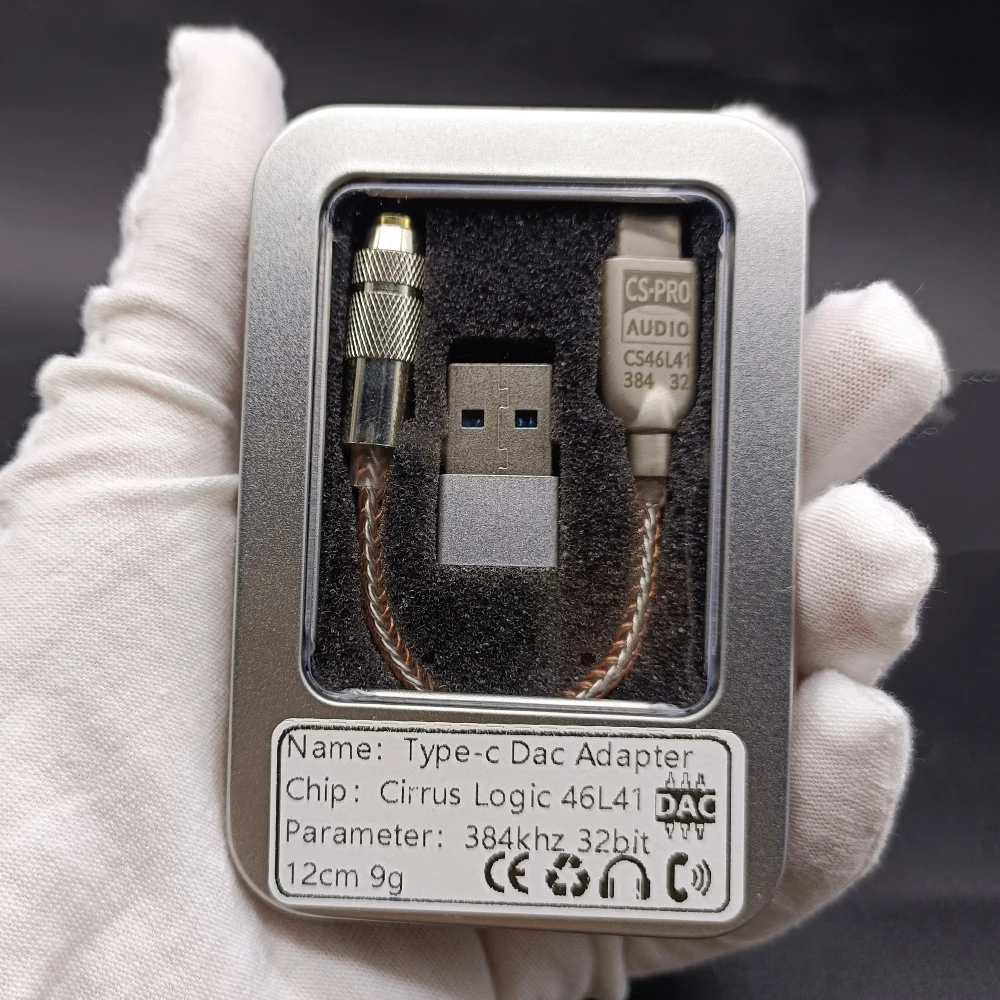 CS46L41 USB Type-c Ke 3.5Mm Headphone Amplifier Decoding DAC HiFi Earphone Audio Antarmuka Adaptor 32bit 384KHz Penguat Suara