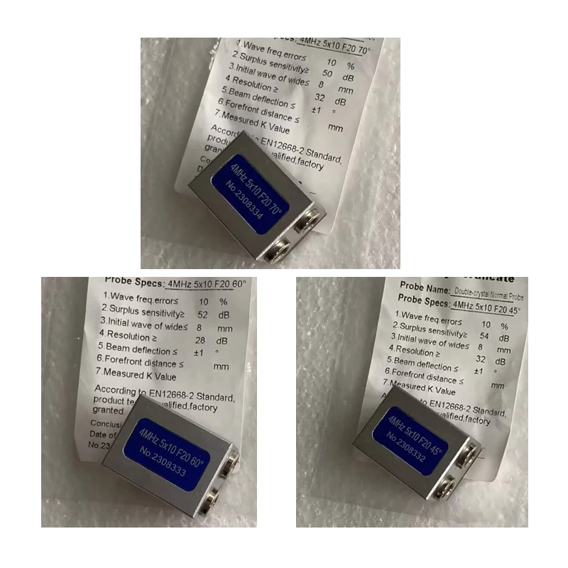 

F20 4MHz Dual Longitudinal Wave Angle Beam Probe Transducer 8x9 5x10 for NDT Ultrasonic Flaw Meter Probe Transducer
