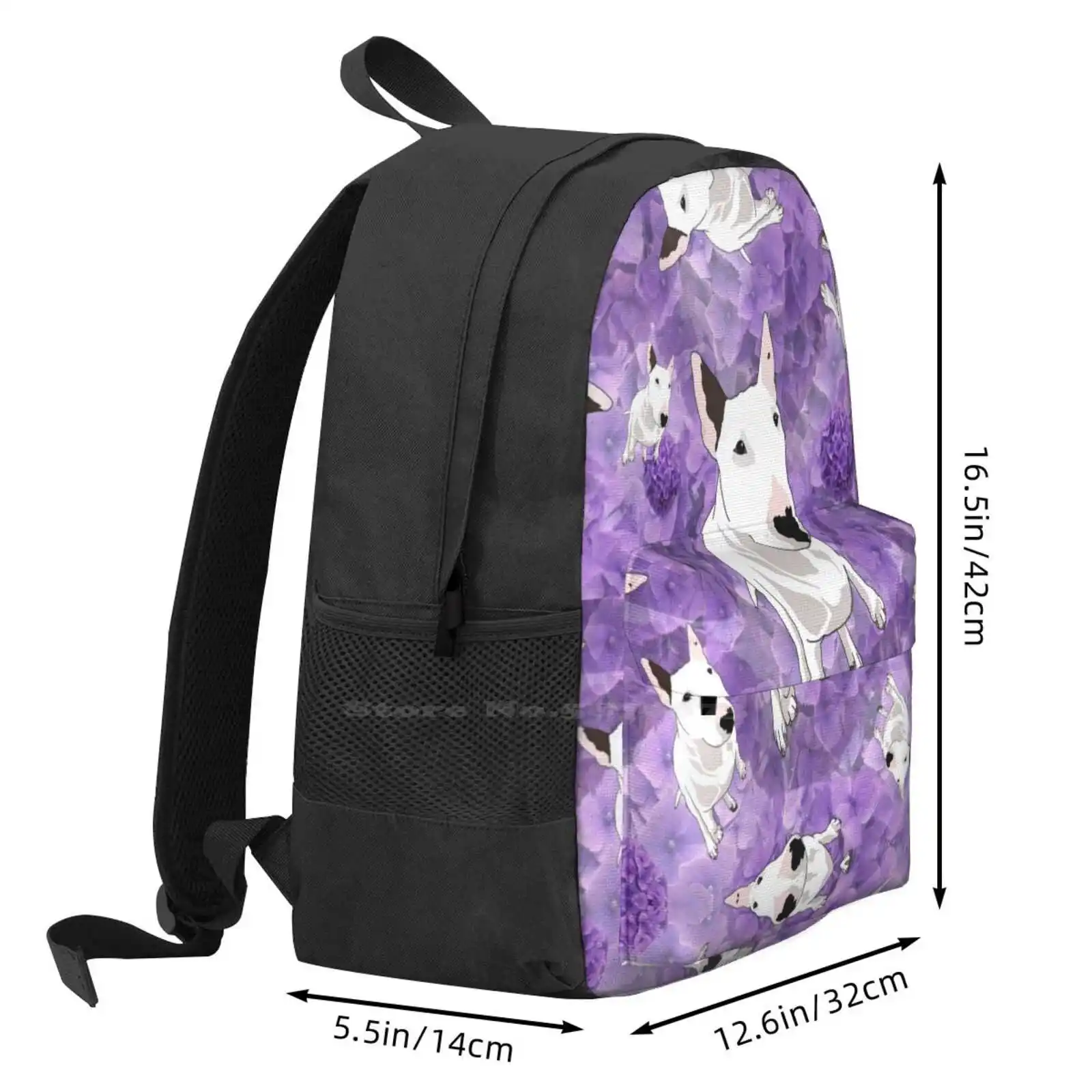 Phoebe Juniper Teen College Student Backpack Laptop Travel Bags Emilydevineart Dog Dogs Bull Terriers English Bull Terrier Ebt