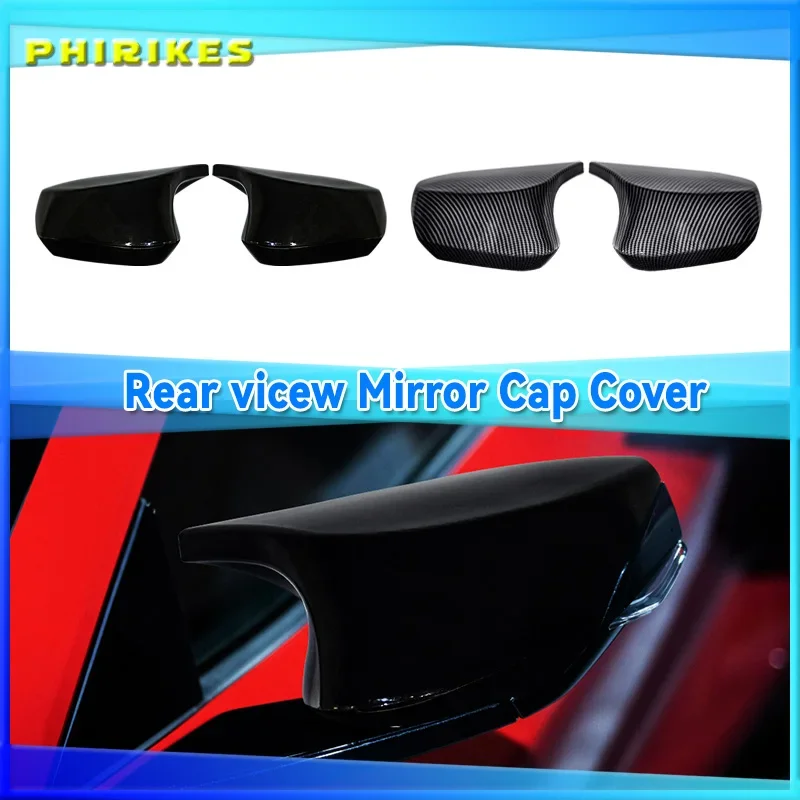 

Rearview Side Mirror Trim Cover Cap Fit For Chevrolet Corvette C8 2020-2024 External Car Accessories Glossy Black Carbon pattern
