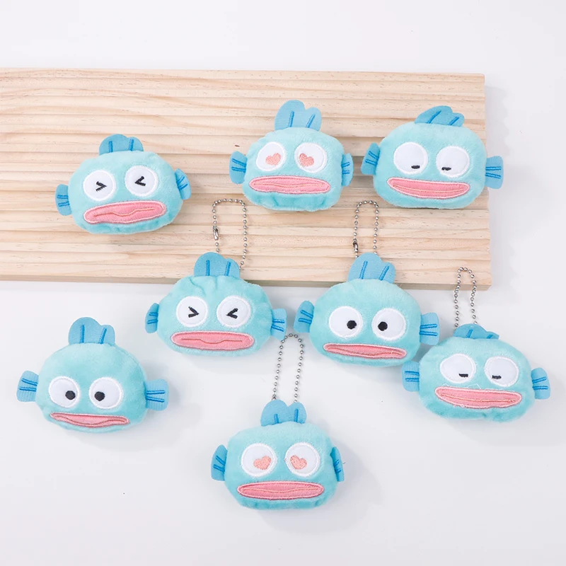 Porte-clés de broche de beurre de dessin animé d'anime mignon, pendentif de monstre de poisson, jouets d'ornements de sac à dos