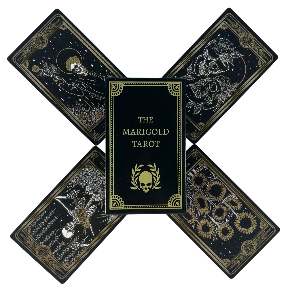 Jeu de cartes Oracle de divination Tarot Marigold 12*7cm pour la divination, les rassemblements familiaux, les jeux de société et le divertissement