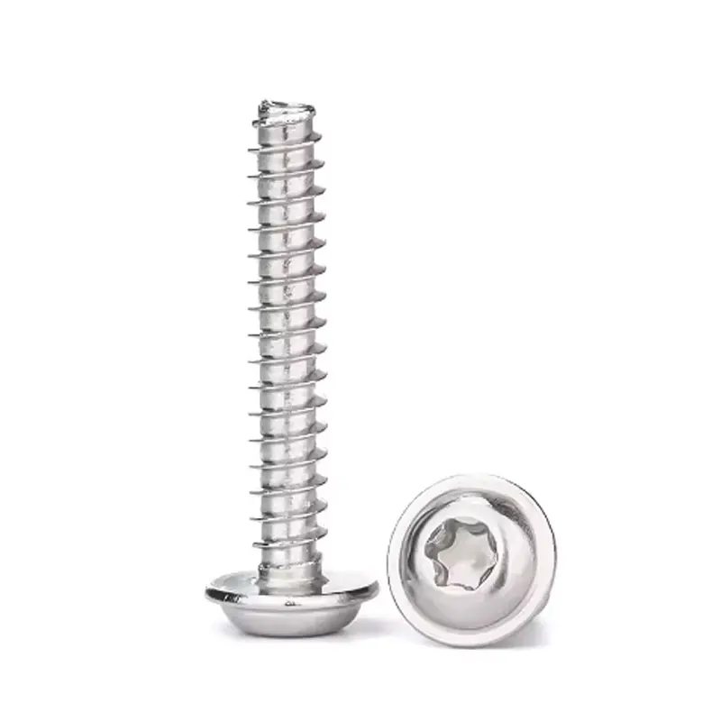 

ST3 Plum Pan Head With Pad Flat Tail Tapping Screws 304 Stainless Steel Plastic Screws Inside Six Flat Round Head Belt