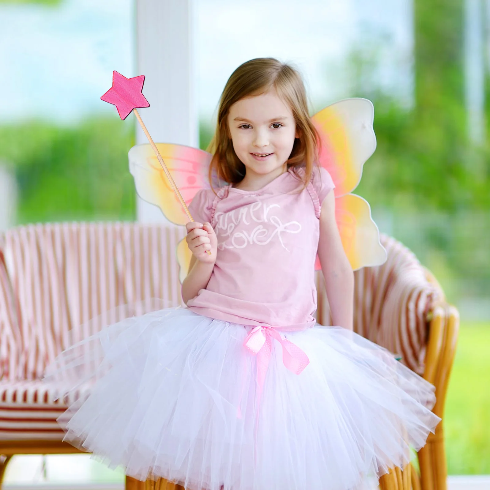 

10pcs Stars Wooden Fairy Sticks Unpainted Diy Kids Plaything For Birthday Party Stage Performance Role Play