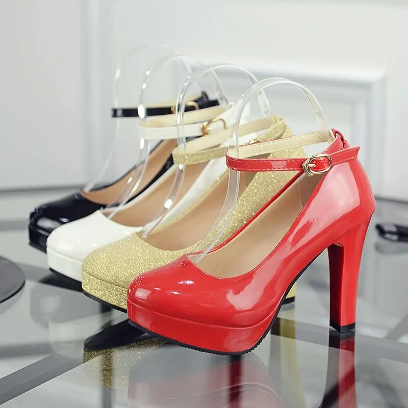 Elegant Woman Heels Platform Stiletto Shoes Casual Leather 2024 Trend White Designer Dress Party Round Toe High Heels Pumps
