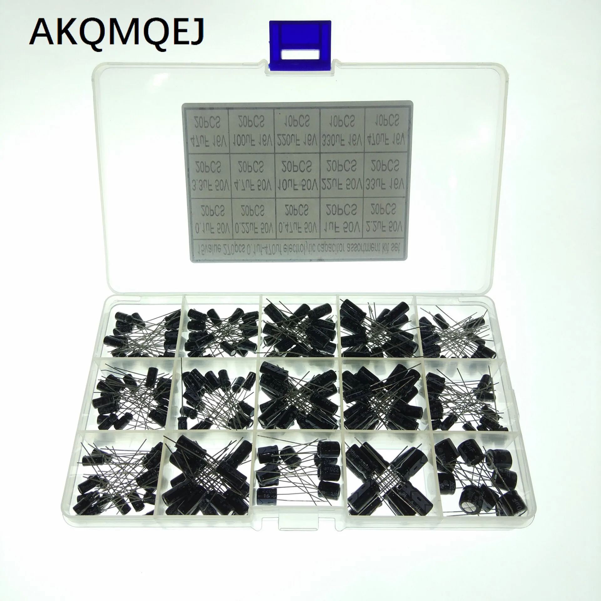 15 models electrolytic capacitor element box 0.1uF 50V - 470uF 16V 270 sample boxes