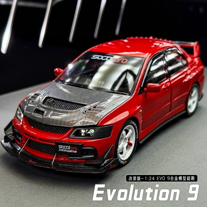 

Alloy Diecast Mitsubishi Evo 9 Model 1:24 Scale Japanese Tuned Sedan with Big Wing for Collection Birthday Gift Home Decoration