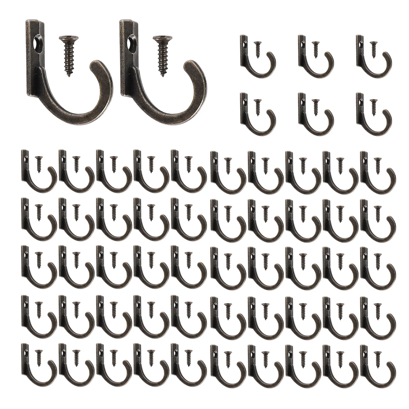 58 Pieces Wall Mounted Hook, Small Coat Hooks, Single Hanger for Hanging Coffee Cups, Kitchen Towel Bronze