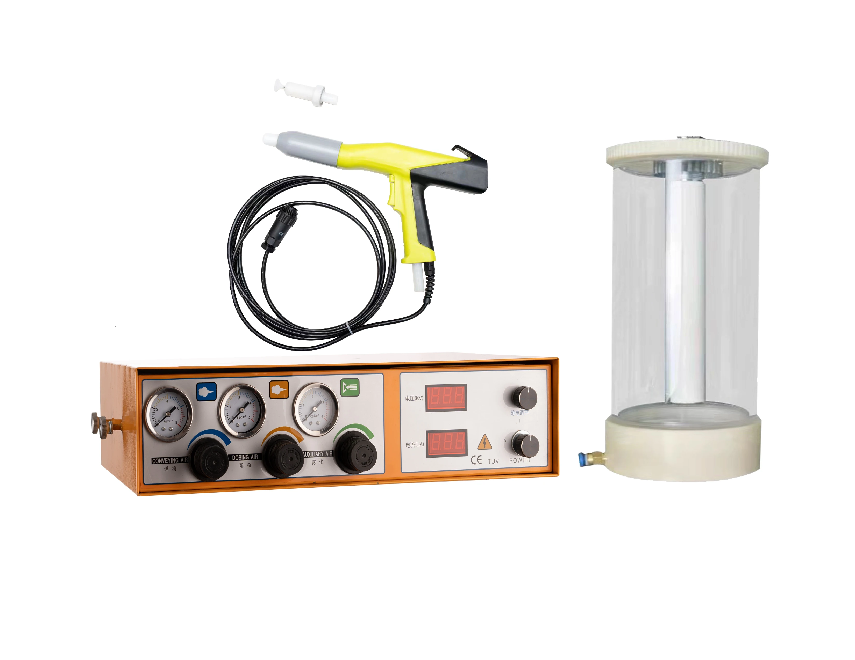 PLC Controlled Electrostatic Powder Coating Machine, High Efficiency, Small Size, Lab Use, Paint Spraying Equipment, with Pump