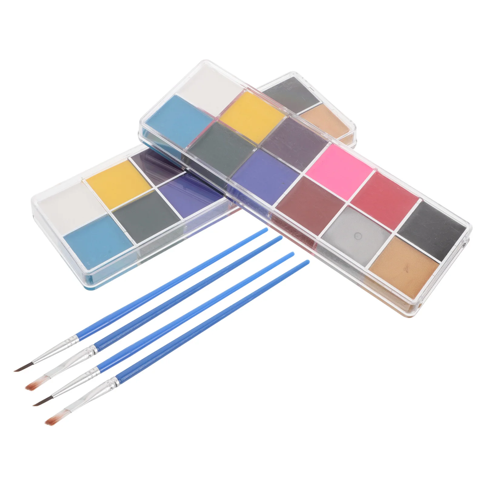 

2 Boxes Body Painting Colors: Water-Based 12-Color Face Paint Palette Washable Water-Soluble for Kids Adults Festival Theater