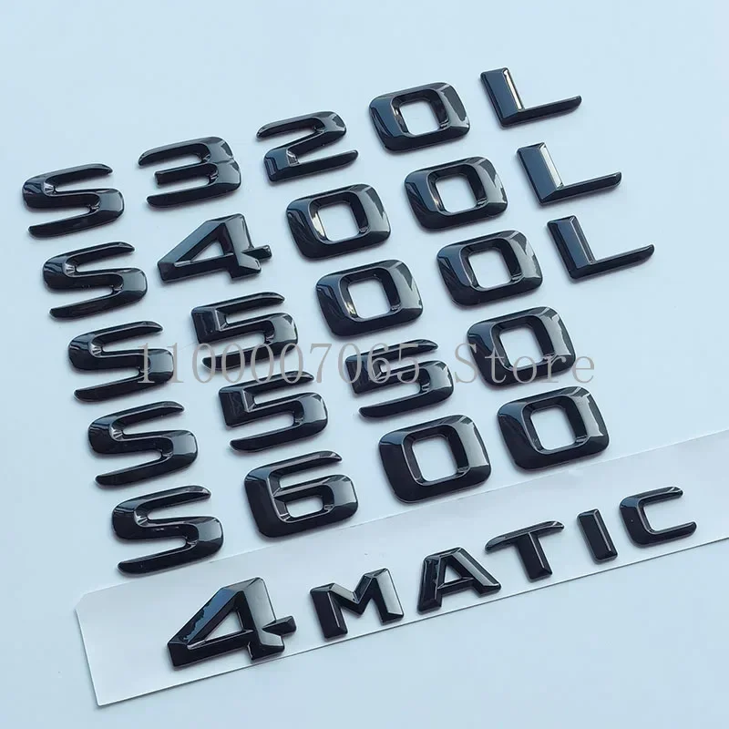 2015 Glossy Black Letters S320L S400L S500 S500L S550 S600 4Matic Emblem for S Class Car Trunk Nameplate Logo Sticker