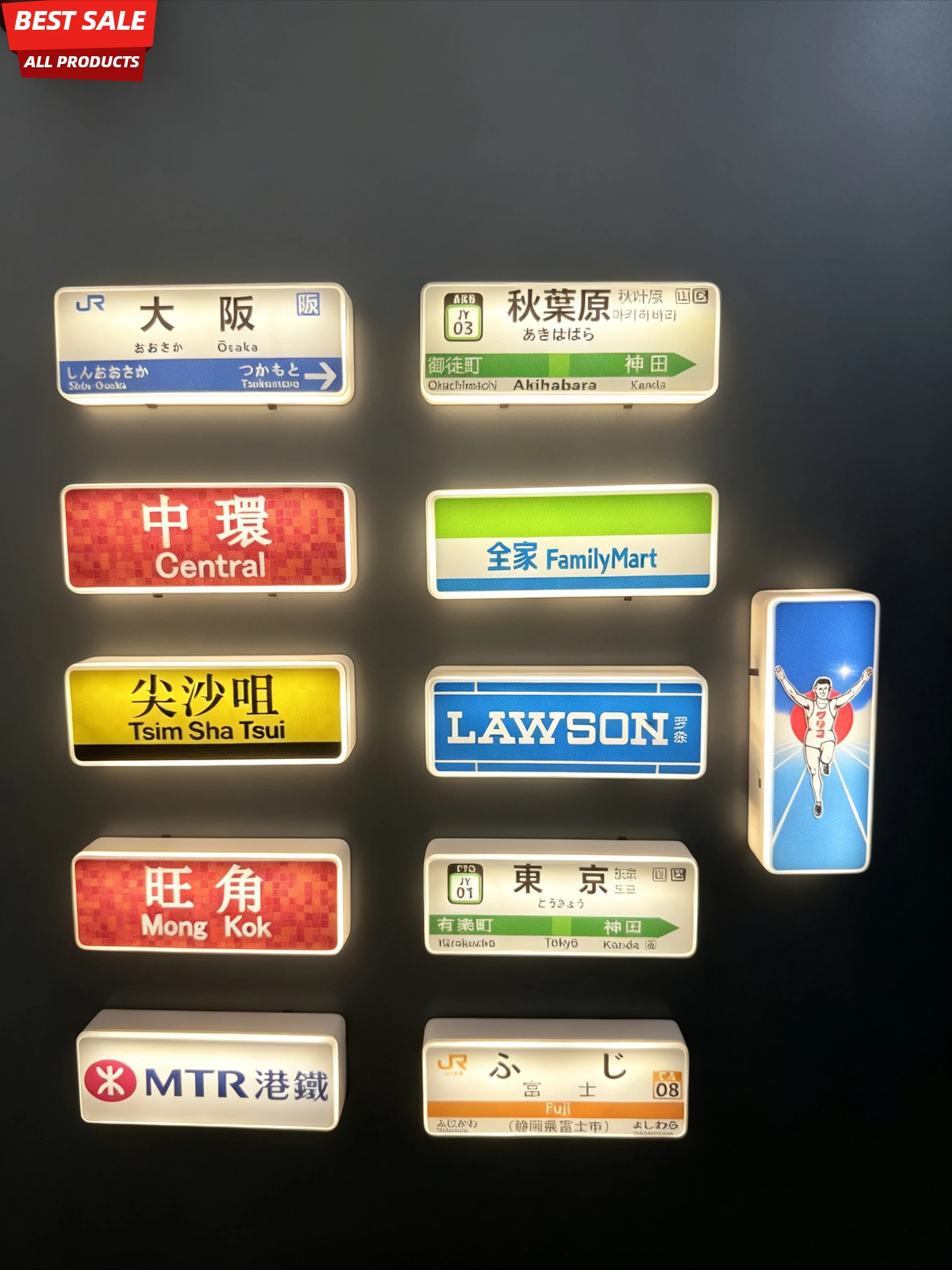 FamilyMart Japanese Shinkansen Fridge Magnet LED Light Up Miniature Model Home Decor Souvenir