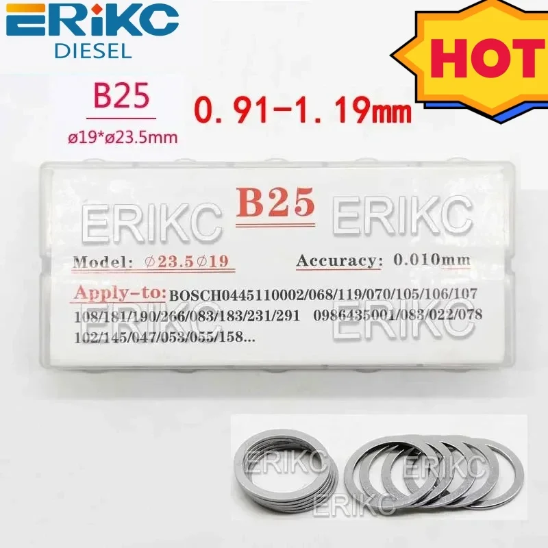

B25 0,91-1,19 мм, уплотнительное стальное кольцо шайбы форсунки 0,90 мм 1,17 мм, регулировочные прокладки дизельного инжектора для прокладок распылителя
