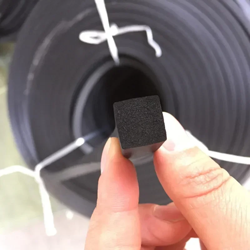 5meter  EPDM Foamed Rubber Square Type Sealing Strip Sound Proofing Dustproof Black Foamed Rectangle Seal Strip