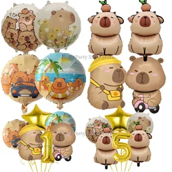 Capybara Party Balloons Birthday Party Decor Capybara Aluminum Film Balloons Baby Shower Boys Girl Toy Gifts Kids Party Supplies