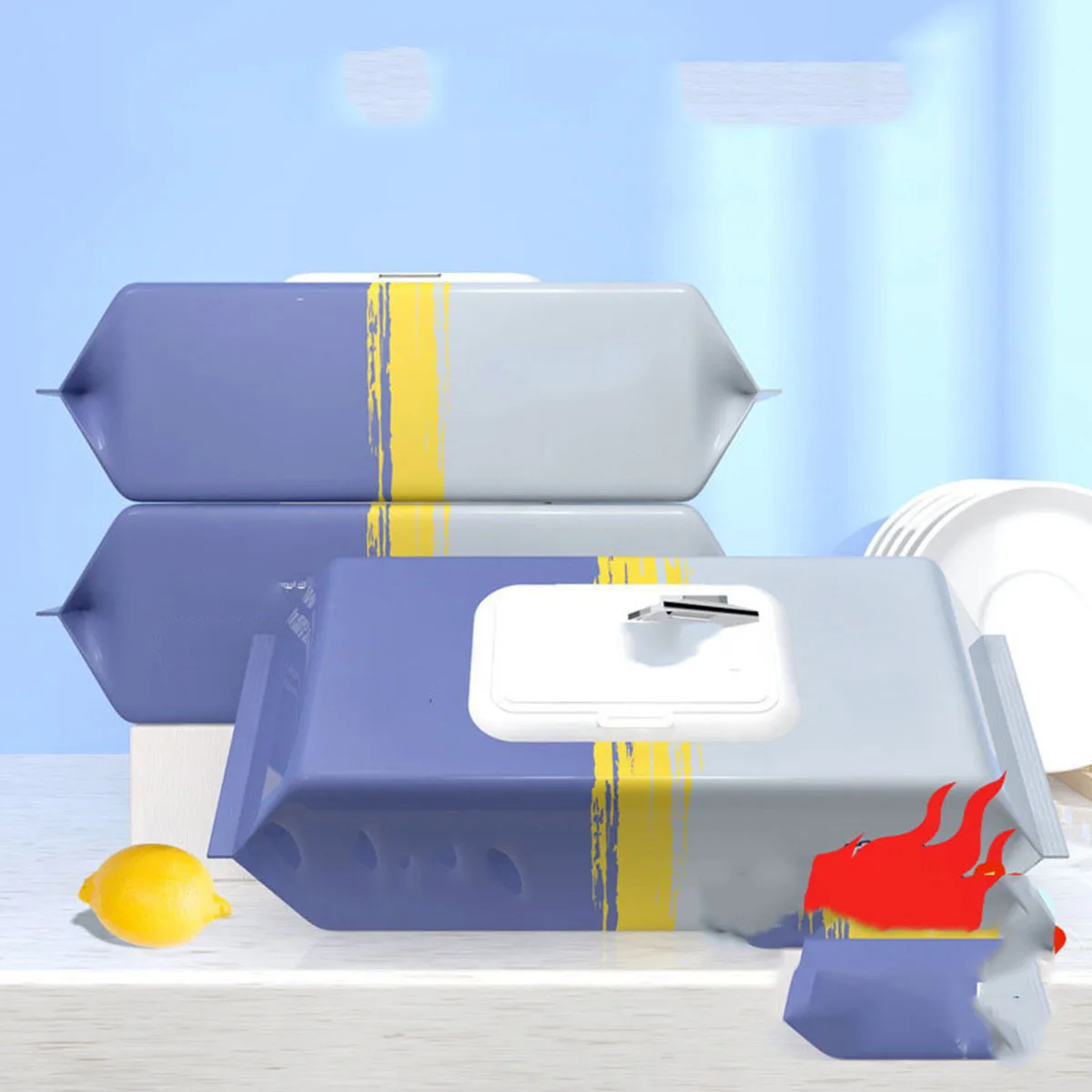 Bild 3: Küchentücher zum Entfernen von Öl und Schmutz, Haushaltsreinigung, Dunstabzugshaube, speziell eins abwischbare, nasse Papierhandtücher, Einweg-Gesichtstücher