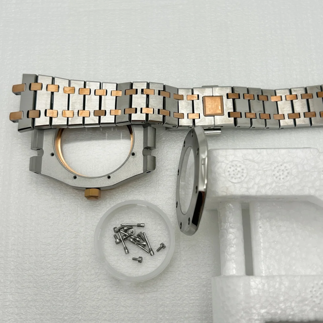 Gold Modified 41mm Watch Case Strap for Japan NH35 NH36 NH70 Automatic Movement Watch Hands Fits 31.8mm Watch Dial Accessories
