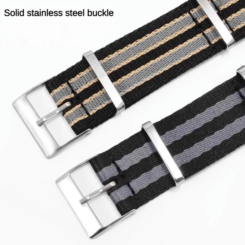 Nylon Watch Strap Substitute New Seamaster 300 Spectre 007 Observatory AT150 Series Flat Straight Mouth Canvas Watch Strap 20mm