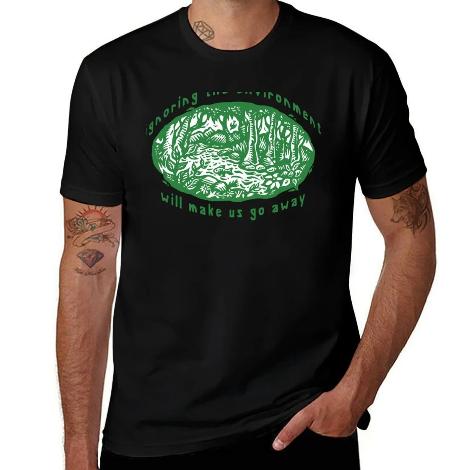 Earth Day Ignoring The Environment Will Make Us Go Away T-Shirt Trendy Casual Short Sleeve Shirt T-Shirt