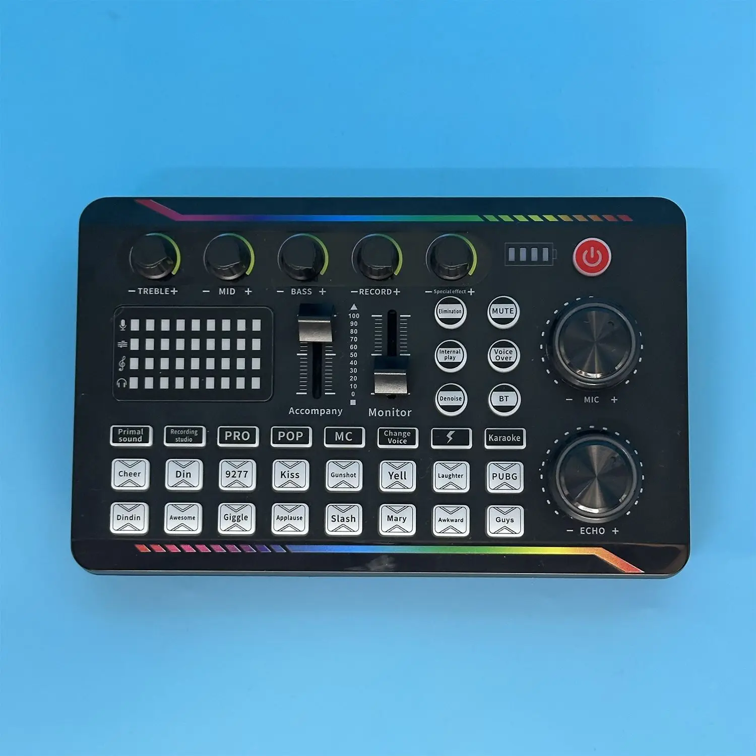 Audio Interface Soundkarte Set mit Kondensatormikrofon Schwarz Schwenkarm für Live Streaming Podcast – Bild 4