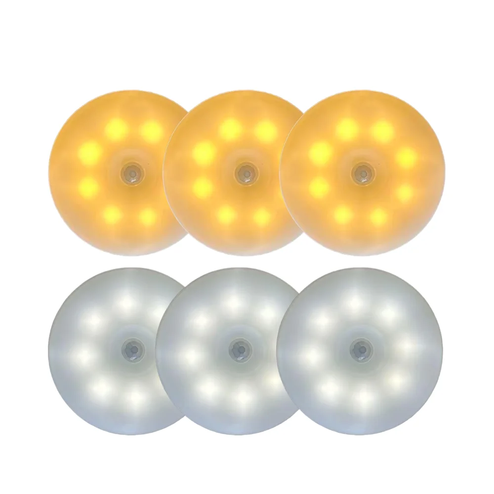 

1Pc/3Pcs/6Pcs Smart Sensor Night Light, Led Student Dormitory Bedside Lamp, Single Color 8 Led Beads Magnetic Step Light, USB Rechargeable Smart Motion Sensor Night Light, 120 ° Wide Sensing Range, Dimmable Wall Light with Lithium Battery, Wireless Infrar